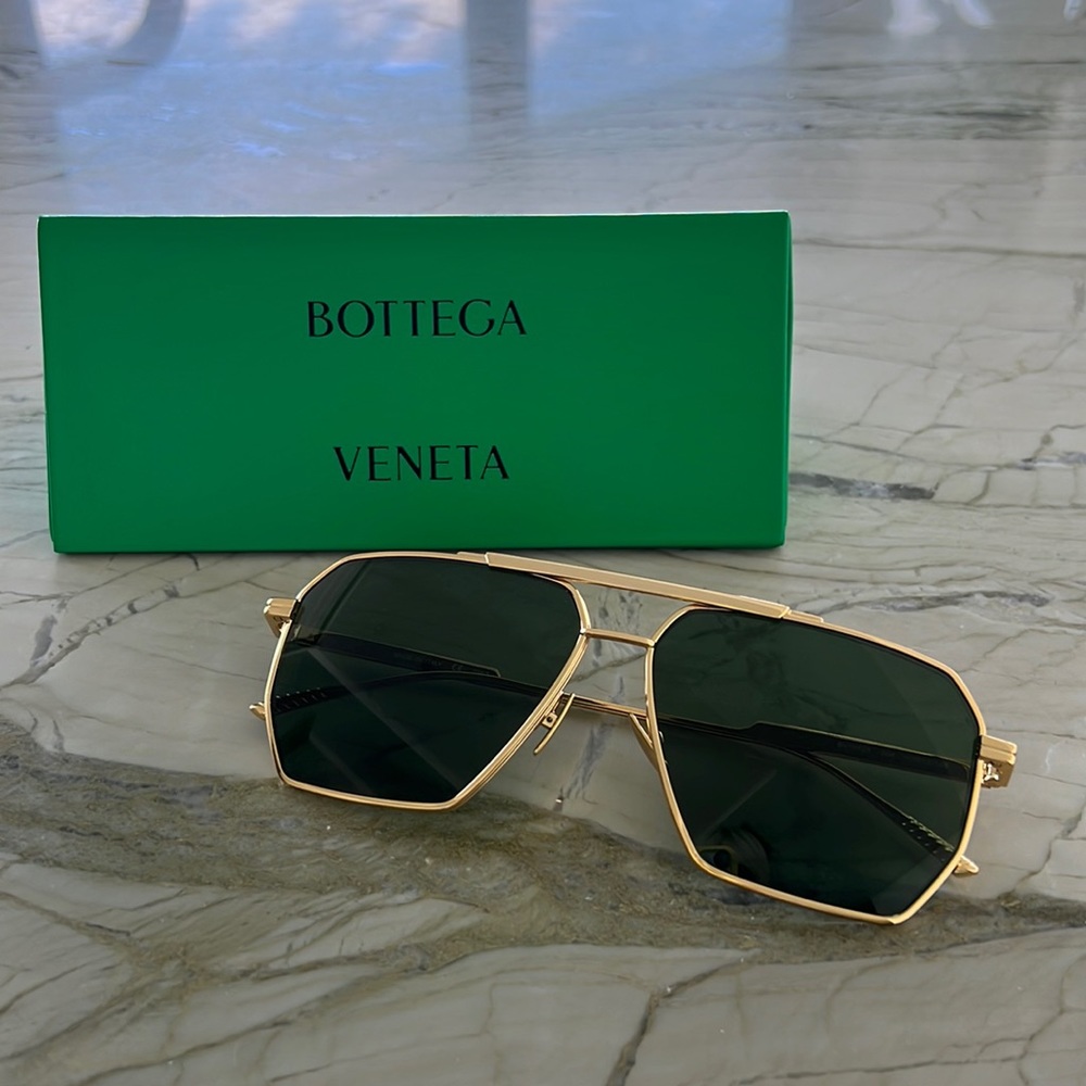 Bottega Veneta aviator gold sunglasses